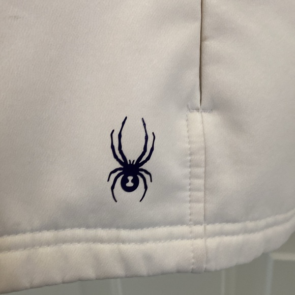 Spyder Women’s White Soft Shell Fleece Lined Jacket with Colorblock Hood. Medium - Picture 5 of 14